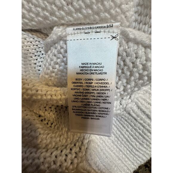 Polo Ralph Lauren Women’s Linen-Cotton white V-Neck Sweater Size XXL - Picture 7 of 8